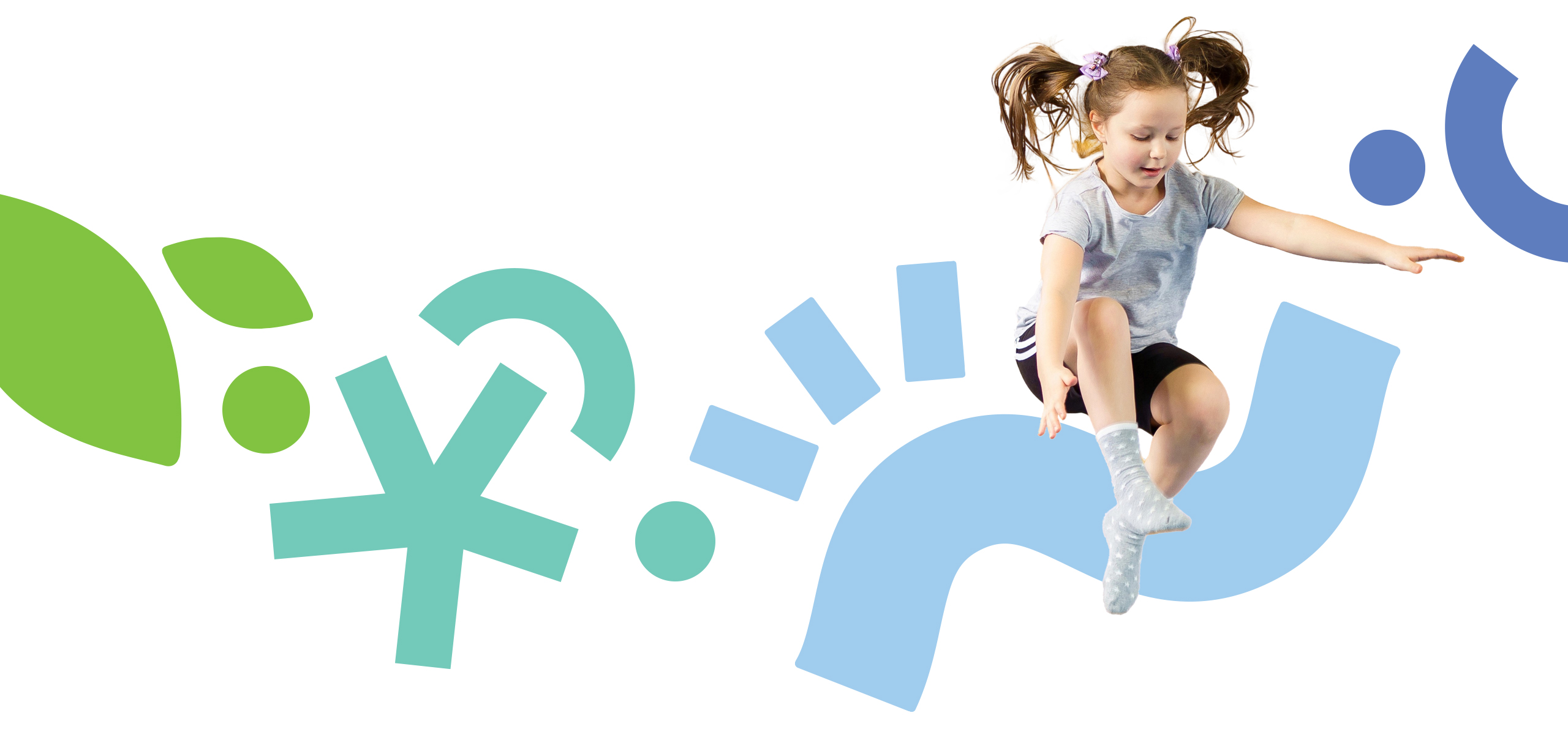 Young child jumping.