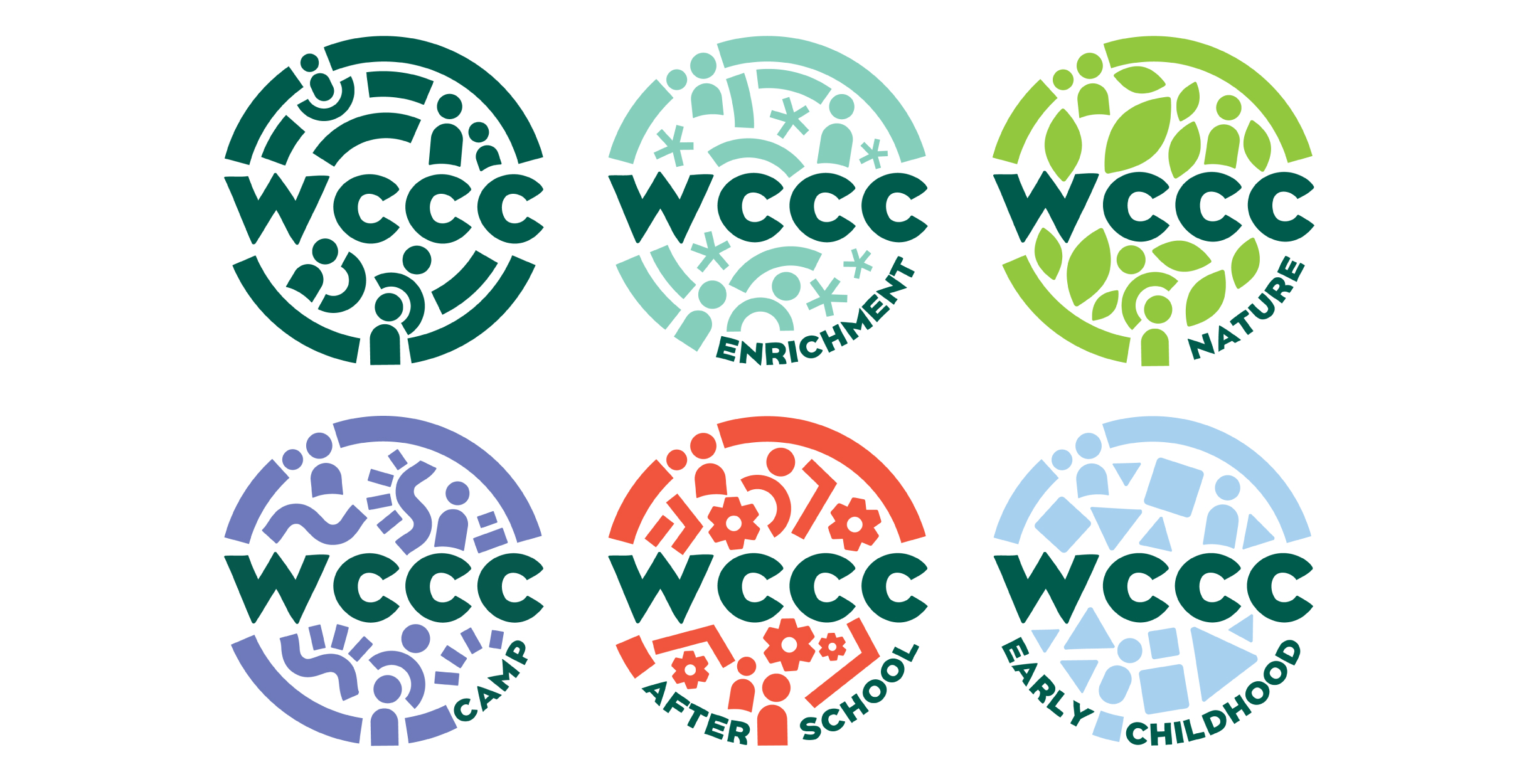 Set of WCCC program logos.