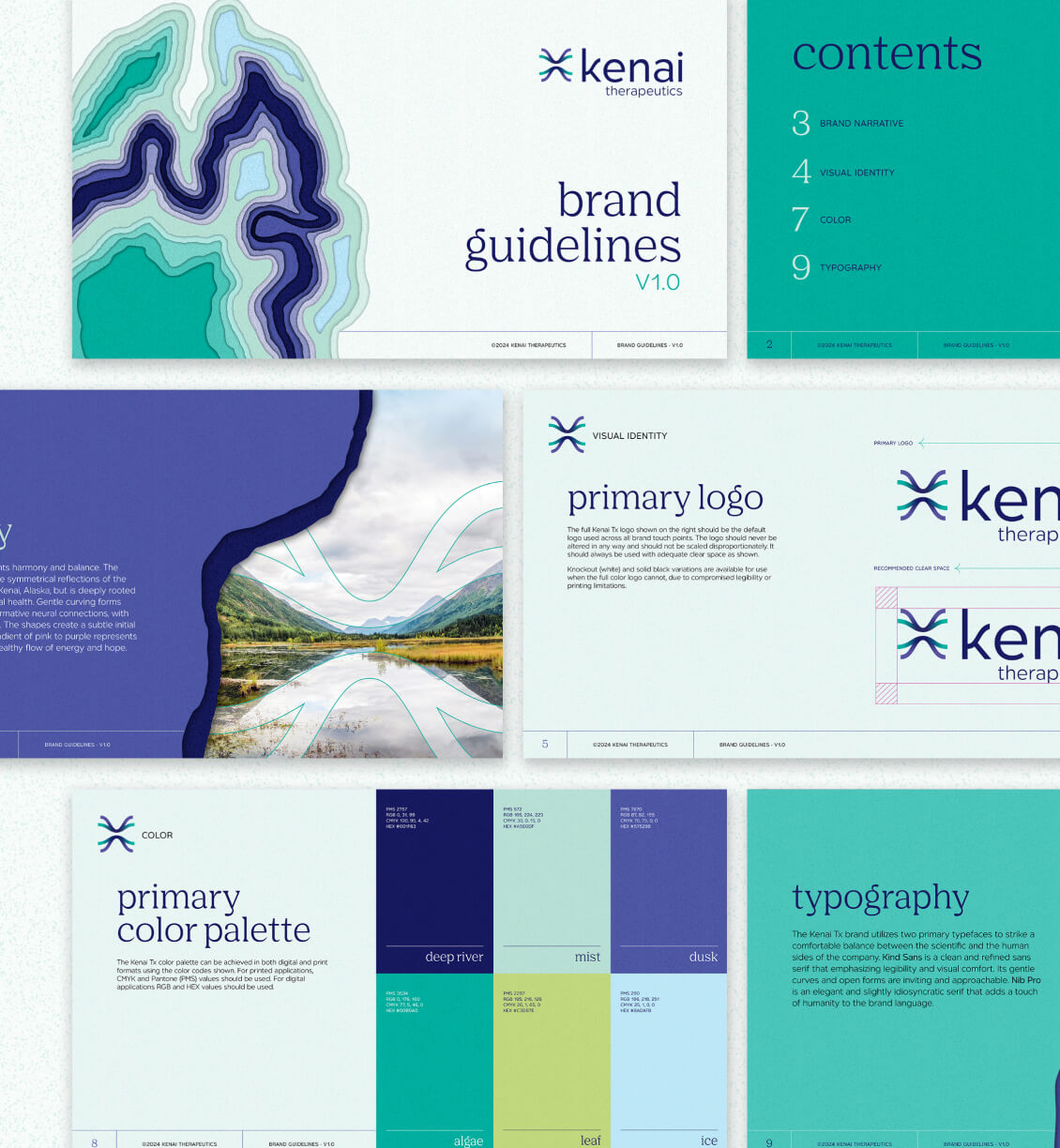 Sample of Kenai Therapeutics' brand guide.